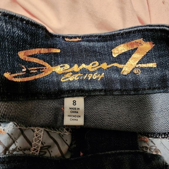 Seven7 Tummyless High Rise Skinny Jeans Women's 8 Dark Wash Everyday Basic EUC - Picture 6 of 8
